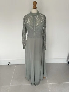 Women’s Little Mistress Maternity Green Lace Broderie Occasion Maxi Dress Size 8 - Picture 1 of 16