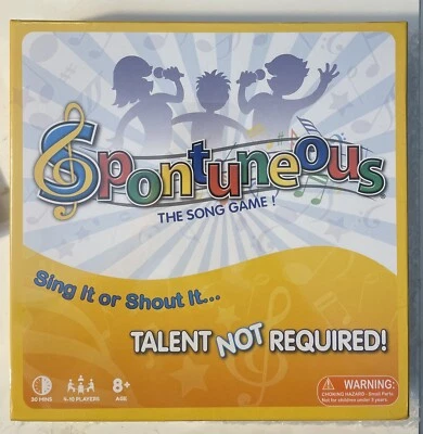 Spontuneous The Song Game! Sing It Or Shout It Idade 8+ Jogo de Festa NOVO LACRADO - Imagem 1 de 3