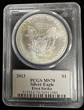 2013 American Silver Eagle PCGS MS70 First Strike Signed John Mercanti!