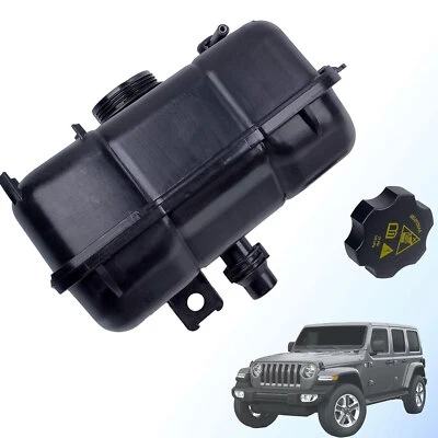 68364312AC Black For 2018-2024 Jeep Wrangler 2.0L NEW Engine Coolant Reservoir Foto 1 de 4