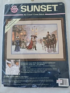 Sunset Cross Stitch A GRACIOUS ERA Vintage (1994) Sealed Days of Horse & Buggies - Picture 1 of 4