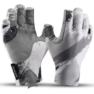 UPF 50+ Fishing Gloves UV Sun Protection Fingerless Gloves for Boating Kayaking - Picture 1 of 11