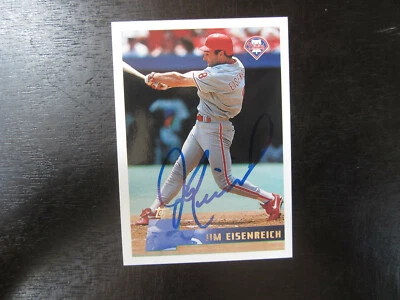 1996 Topps # 66 Jim Eisenreich Autograph Signed Card (M) Philadelphia Phillies - Image 1 of 2