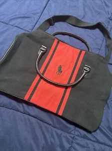 POLO RALPH LAUREN Fragrances Black/Red Duffle Travel Overnight Bag 20" - Picture 1 of 9