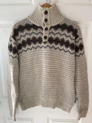 Suéter masculino Timberland Henley gola alta pulôver botões grande ilha clara bronzeado - Imagem 1 de 4