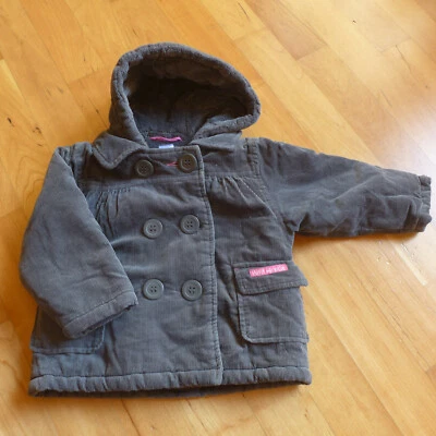 Baby Winterjacke / Cordmantel / Größe 80 / Farbe dunkelgrau - Bild 1 von 4