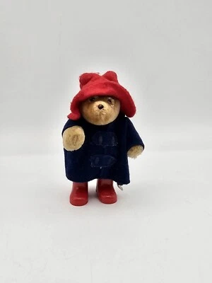 Vintage Paddington Bear Eden Toys 1986 Red Rain Boots Blue Coat - Image 1 of 4