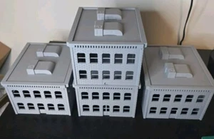 O - S Scale Buildings 3 PIECE Town BUILDINGS High Rise FREE SHIPPING - Picture 1 of 9