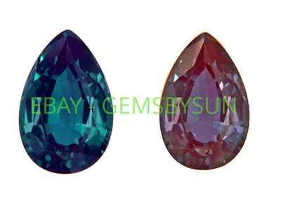 Lab-Created Pulled Alexandrite True Color Change Pear Loose Stone (4x3mm-13x9mm) - Image 1 of 3