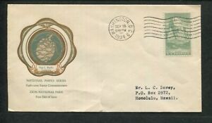 1934 Washington DC to Hawaii Zion National Parks Postal Cover