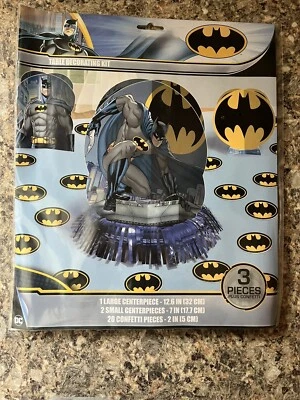 Batman Table Decorating Kit 1 large centerpiece 2 small 20 confetti designware - Image 1 of 2