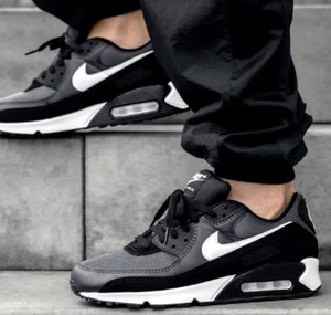 New NIKE Air Max 90 Men's classic Athletic Sneakers BLACK IRON GREY all sizes - Picture 1 of 7