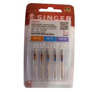 GENUINE SINGER SEWING MACHINE NEEDLES Standard Mixed Sizes 80 90 100 - Image 1 of 2