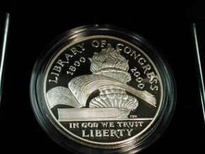 2000 Liberty of Congress Commemorative Coin Proof Silver Dollar - Picture 1 of 6