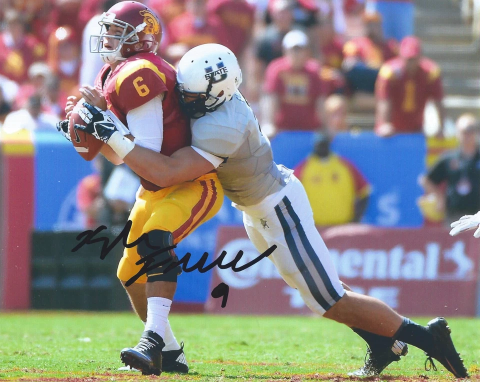Utah State Aggies #9 KYLER FACKRELL Signed Autographed Football 8x10 Photo COA - Image 1 of 1