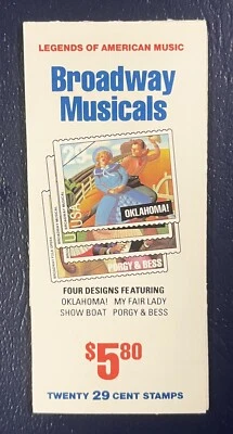 BROADWAY MUSICAL U.S. stamp booklet. $5.80FV. **NEW** - Image 1 of 2