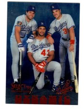 1995 Pinnacle Select Certified #80 Eric Karros Mike Piazza Raul Mondesi DODGERS