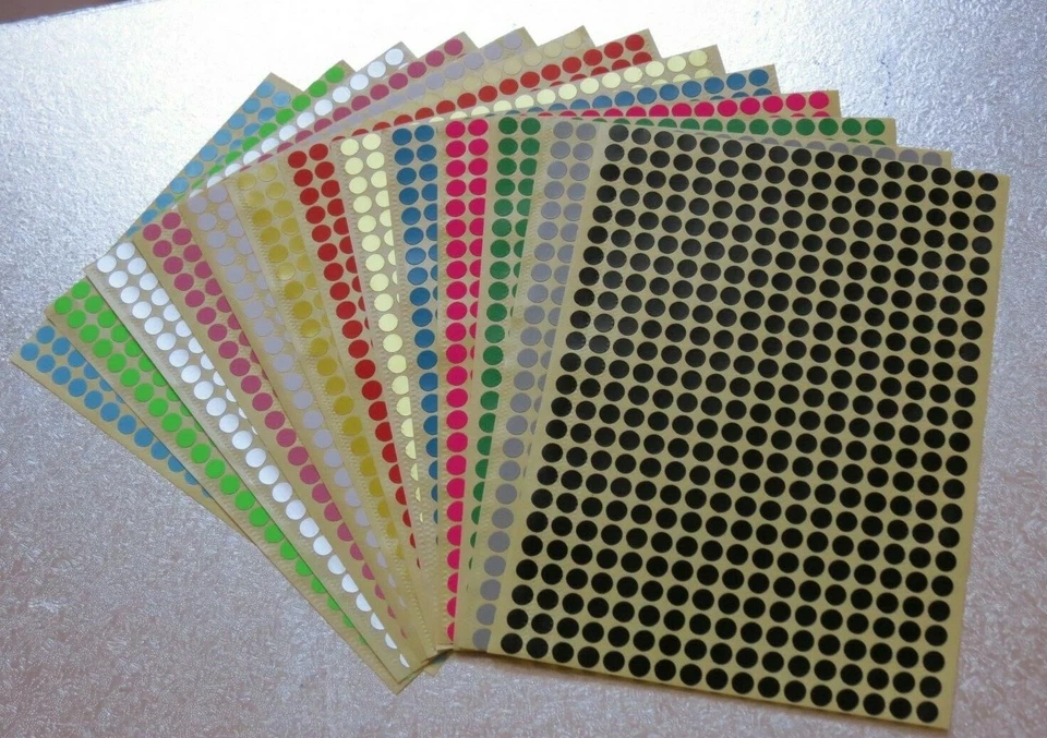 6mm Round 13 Colour Dot Sticker Circle Sticky Self Adhesive Label - image 1 of 1