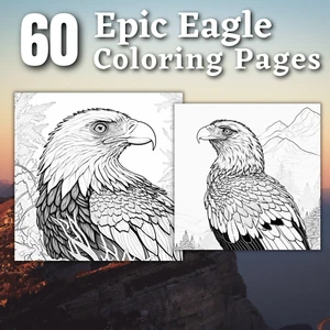 60 Riesenadler Malbilder zum ausdrucken °Digital° & POD Erlaubnis (Nr. 108) - Bild 1 von 6