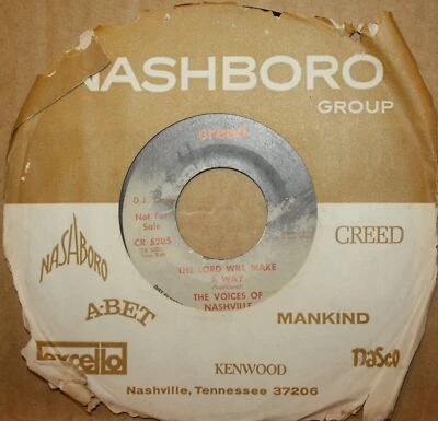 VOICES OF NASHVILLE Lord Will Make Way DON'T GET WEARY Gospel 45 CREED 5205 D.J. Foto 1 de 2