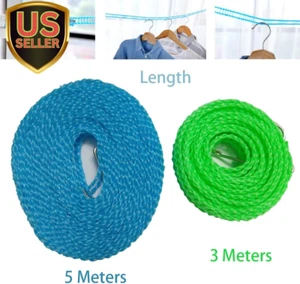 2 Pack Nylon Clothesline Windproof Clothes Drying Rope Travel Clothes Line Po... - Picture 1 of 8