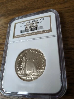 1986 S Statue of Liberty Proof Half Dollar PF69 Ultra Cameo NGC 50c US Mint Coin - Image 1 of 2