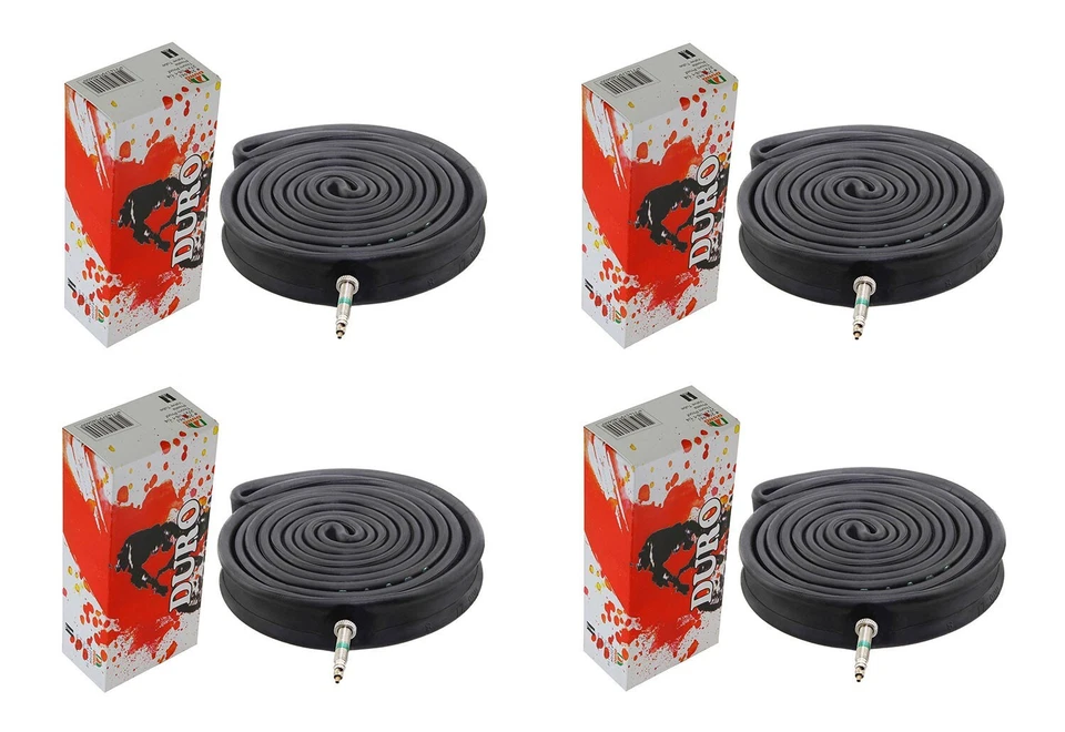 4 Tubo Interior Bicicleta DURO 27 x 1-1/8 1.1/4 33mm Válvula PRESTA Resistente a Espinas. Foto 1 de 1