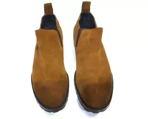 Preowned Bacco Bucci Tan Brown Chelsea Boot Shoes Lug Sole 11 - Picture 1 of 4