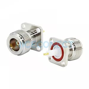 8x N Femmina 4 Fori Montaggio Pannello Flangia O-Ring Saldatore Coppa RF Connettore Impermeabile - Foto 1 di 4