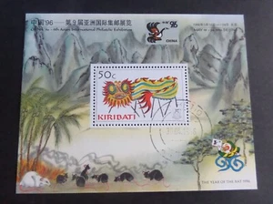 Kiribati 1996 China 96 9o dragón chino asiático MS516 usado como foto - Imagen 1 de 1