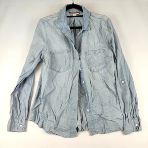 Tommy Hilfiger Women Shirt Size M Chambray Light Blue Long Sleeve Button Up - Bild 1 von 7