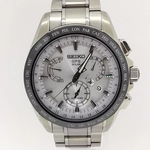 SEIKO Astron SBXB047 8X Series Dual Time GPS Solar Very Good Titanium B&P - Picture 1 of 13