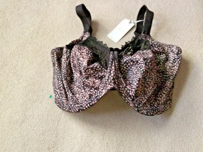 Elomi 32N (JJ) Morgan Ebony Full Coverage Banded Underwire Bra Style 4110 NWT - Image 1 of 4