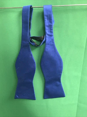 Men's Plaid Woven Self Bow Tie One Size Blue - Image 1 of 4