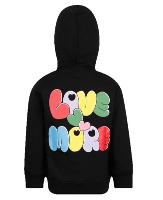 Sudadera con Capucha Stella McCartney Niños 10 Corazones Arco Iris Negros LOVE MORE Gráfico Sin Usar Foto 1 de 4