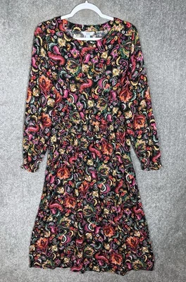 Vestido midi Croft & Barrow para mujer talla grande floral cachemira multicolor rayón Foto 1 de 4