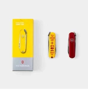 Victorinox Swiss Army Traveler's Company Factory Yellow Classic Multi-Tool Tf Sd - Picture 1 of 3
