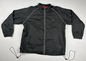 Vintage Starter Black Windbreaker Jacket 2XL Red Lining Zip Up Reflective Trim - Bild 1 von 11
