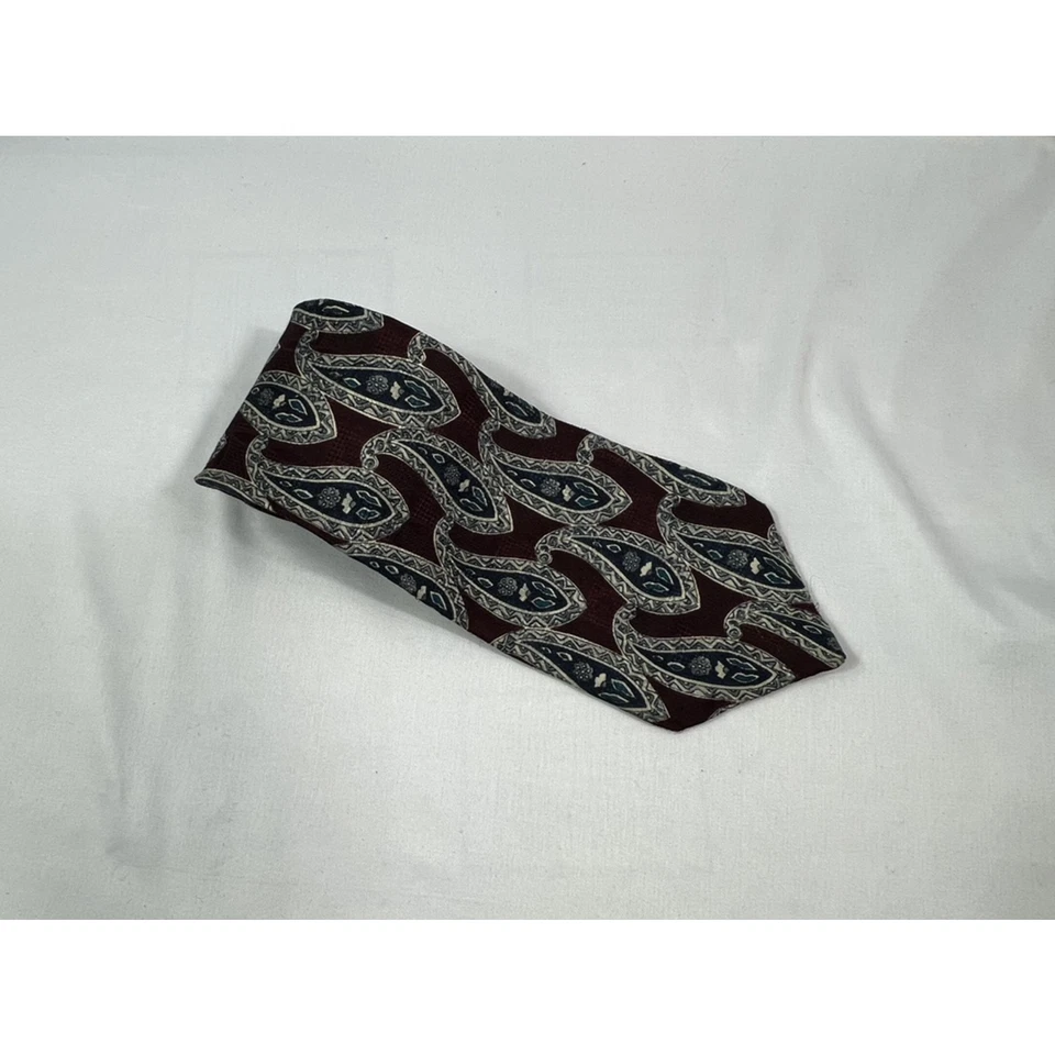 Oscar de la Renta Couture Collection Пейсли 100% Импортный Шелковый Галстук 59"L - Изображение 1 из 4