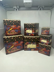 Lang Bob’s Boxes Red Hats Nesting Box Set of 7 Decorative Storage Containers - Picture 1 of 15