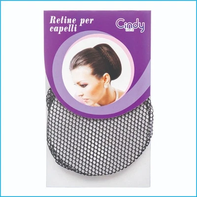 Cindy Hair “Retine per Capelli” Mesh Hair Net Bun Cover Elastic Edge Black - Image 1 of 4