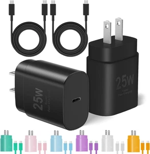 Type C Fast Charger for iPhone 15/16/17, 2-Pack 10FT & 6FT USB C Cable - Picture 1 of 19