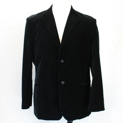 CLAIBORNE Luxe Velvet Black Modern Fit Blazer Men's Jacket Glam XL - Image 1 of 4