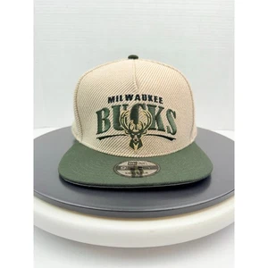 NEW ERA Milwaukee Bucks Two Tone Taupe Terry Heather Tan NBA 9FIFTY Snapback Hat - Picture 1 of 7