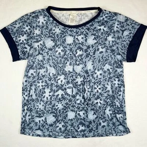 LUCKY BRAND Damen blau Blumenmuster Loungewear Schlaf PJ T-Shirt Größe Large - Bild 1 von 8