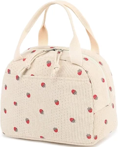 Lunch Bag for Women Men Cute Corduroy Lunch Tote Bags Reusable Insulated Lunch B - Picture 1 of 12