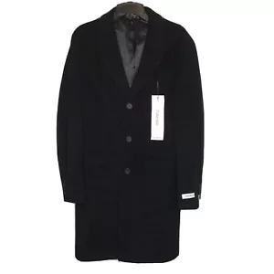 Neu Calvin Klein Malibu Mantel Jacke lang Wollmischung schwarz Herren Regular 44 - Bild 1 von 12