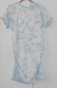 WOMEN'S OLD NAVY BLUE TIE DYE MATERNITY S/S FRENCH TERRY SWEATSHIRT DRESS/MEDIUM - Picture 1 of 2