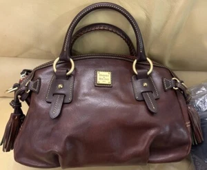 Dooney Bourke Dark Brown T’Moro Florentine Toledo Leather Mail Bag Satchel - Picture 1 of 22