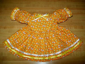 LT ORANGE BUTTERFLY PRINT DRESS for 16" 18" CPK CABBAGE PATCH KID - Picture 1 of 4